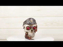 Western Texas Longhorn Silver Concho Buckle Skull Money Coin Bank Figurine