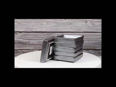 Tetsu Kesho black iron clay square sauce dishes set of 6