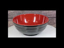 Set Of 6 Red And Black Round Ridged Body Soup Salad Rice Melamine Bowls 8"D