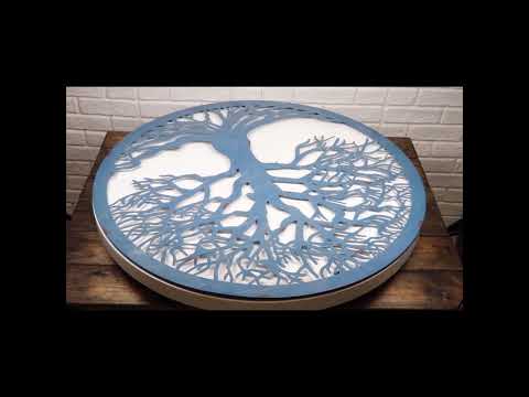 Blue 23"D Oversized Round Celtic Tree of Life Medallion Metal Wall Circle Plaque