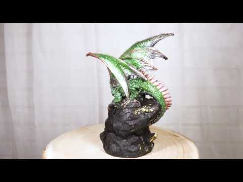 Metallic Green and Gold Dragon Figurine