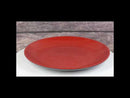 Set Of 6 Traditional Round 10"D Solid Red Black Large Melamine Dinner Plates