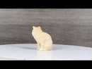 Realistic Feline Orange Tabby Kitty Cat Kitten Sitting Mini Figurine Glass Eyes