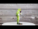 Green Toad Frog Butler Waiter With Wine Glass Bottle And Bread Tray Figurine 6"H