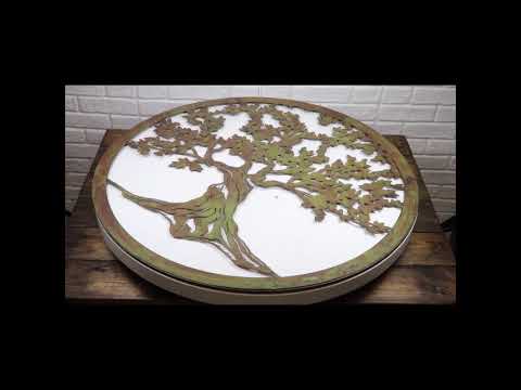 Green 24"D Oversized Celtic Tree of Life Medallion Metal Wall Circle Plaque