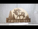Rustic Western Wapiti Elk Deer By Pine Forest MDF Wood Welcome Wall Decor 17"L