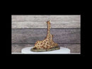 Safari Savannah Masai Giraffe Mother and Calf Sitting On Grasslands Figurine
