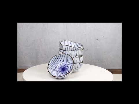 Pack Of 6 Fubuki Tokusa Made In Japan Round Flair Geometry Round Sauce Dish 3oz
