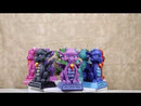 Set of 8 Colorful Whimsical Cartoon Chibi Dragon Figurines With Funny Phrases