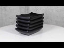 Pack Of 6 Ridged Matte Black Melamine Rectangular Condiment Sauce Dish 2oz