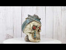 Lady Madame Boudoir Gothic Camo Turquoise Jewelry Skull W/ Red Eyes Figurine