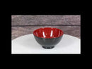 Set Of 6 Red And Black Round Appetizer Soup Salad Rice Melamine Bowls 4.5"D