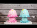 Set of 2 Whimsical Marine Blue And Pink Sea Jellyfish Money Savings Piggy Banks