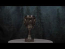 Gothic Raw Gridiron Football Tough Sports Player Skull With Helmet Wine Goblet