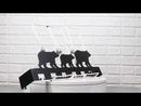 Rustic Western Black Bear Family Multi Pegs Metal Wall Key Hooks Decor Plaque