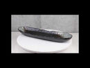 Pack Of 3 Charcoal Grey Tone Hakumu Wavy Oblong Long Serving Platter 13.25"L