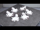 Set Of 6 Antique White Octopus Ocean Marine Wall Hanging Decor Tree Ornaments