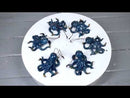 Set Of 6 Blue Giant Sea Octopus Ocean Marine Wall Hanging Decor Tree Ornaments