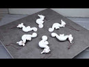 Set Of 6 Antique White Seahorses Ocean Marine Wall Hanging Decor Tree Ornaments