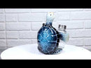 Nautical Marine Blue Giant Sea Turtle Hugging Salt And Pepper Shakers Holder Set