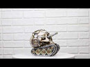 Military War Steampunk Android Gearwork Robotic Cyborg Skull Tank Figurine