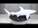 Nautical Ocean Marine Great White Shark Swimming Antiqued White Figurine 19.5"L