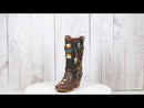 Western Tribal Native Indian Hand Axe Peace Pipe and Feathers Cowboy Boot Vase