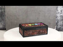 Metaphysical Rainbow 7 Chakra Zone Floral Scrollwork Tarot Cards Trinket Box