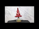 Enchanted Fairy Garden Red White Spotted Crooked Toadstool Mushroom Figurine 9"H
