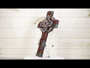 Southwestern Aztec Vector Wheel Trinity Turquoise Floral Faux Leather Wall Cross