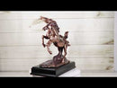 Two Galloping Horses On Grasslands Bronze Electroplated Figurine With Base 15"L
