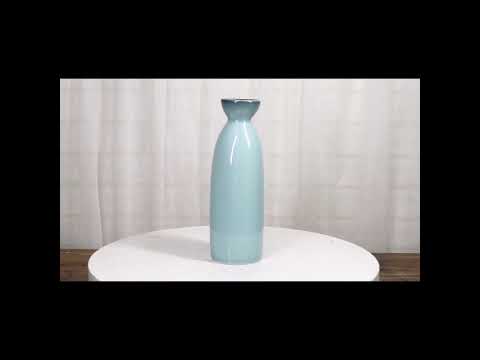 Set Of 6 Porcelain Blue Sky Heavens Seikai Japanese Wine Sake Tokkuri Flasks 9oz