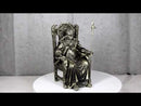 Norse Viking Odin The Alfather Sitting On A Throne with Raven Spear Statue