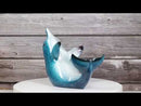 Nautical Ocean Marine Flipping Blue Dolphin Fish Wine Bottle Holder Beach Accent