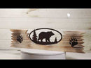 Rustic Western Black Bear By Pine Trees Metal Cutout Wooden Plank Wall Decor