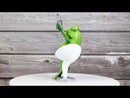 Green Queen Diva Lady Frog Taking Selfie Seated On Salon Chair Figurine 7"H
