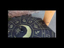 Wicca Magic Black Gold Astrology Wheel Sacred Symbols Constellations Umbrella