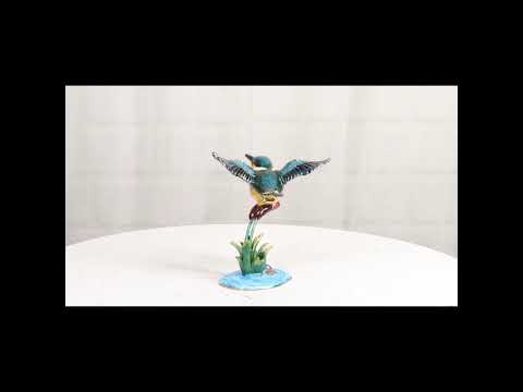 Blue Kingfisher Bird Crystal Trinket Box