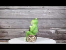 Romantic Frog Couple Sitting On Log Bench Holding Welcome Plank Sign Figurine