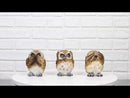 Wisdom Of The Forest See Hear Speak No Evil Great Horned Owls Mini Figurines Set