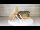 Set Of 5 Blue River Ao Nagashi Appetizer Salad Triangular Deep Serving Plates