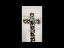Rustic Western Blooming Flowers Garland With Hearts Decorative Wall Cross