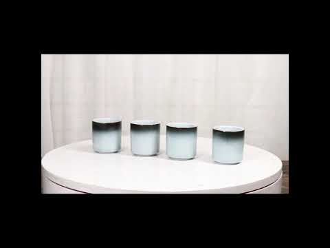 Set of 4 Artistic Blue Sky Stars Seikai Porcelain 1.25oz Ochoko Yuzu Cups