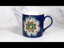Indigo Ajna Eye Brow Chakra Zen Flower Of Life Mandala Circle Ceramic Mug Cup