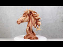 Wild Stallion Horse Bust In Faux Cedar Wood Finish Figurine 11"H Resin Decor
