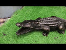 The Great Crocodile Baring Jaws And Razor Sharp Teeth Garden Accent Statue 23"L