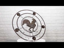 16"D Vintage Rustic Country Farm Rooster Chicken Metal Wall Circle Decor Plaque