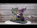Voyage Of The Purple Iridescent Crystal Rainbow Dragon Wine Holder Statue 12"L