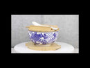 White Blue Koi Fish 28Oz Donburi Ramen Bowl With Lid Trivet Spoon Chopsticks Set