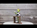 Green Toad Frog Classy Bartender Mixing Cocktail Drinks By The Table Figurine